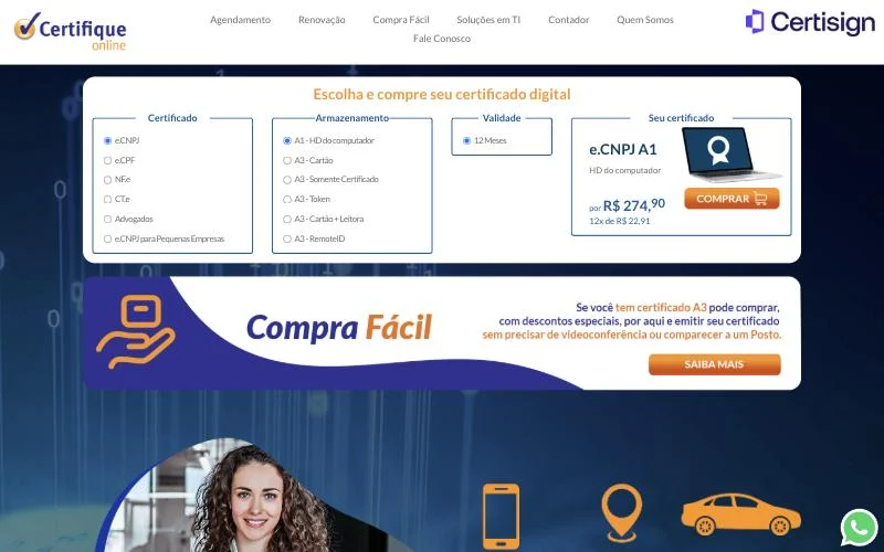 Configurador de compra de certificado digital