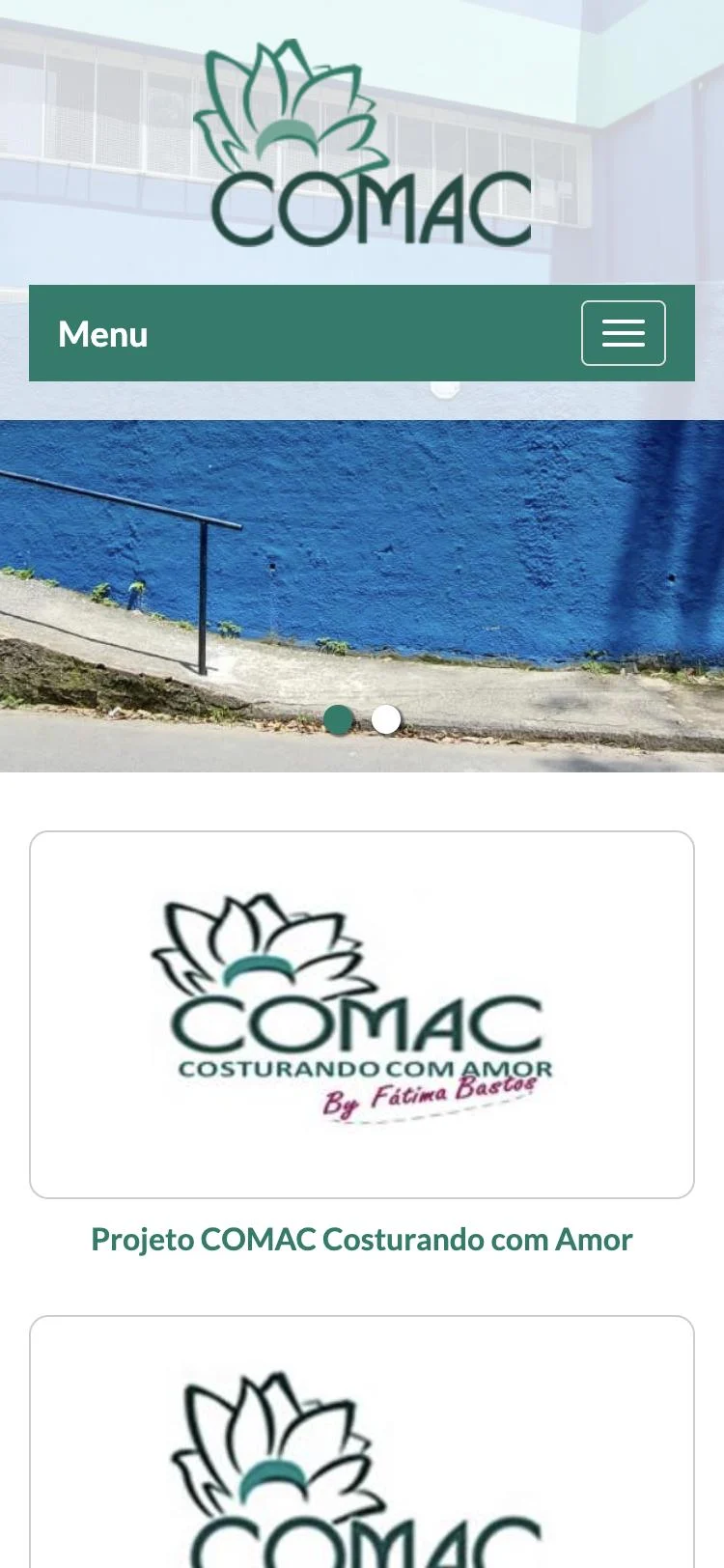 Site da COMAC no celular