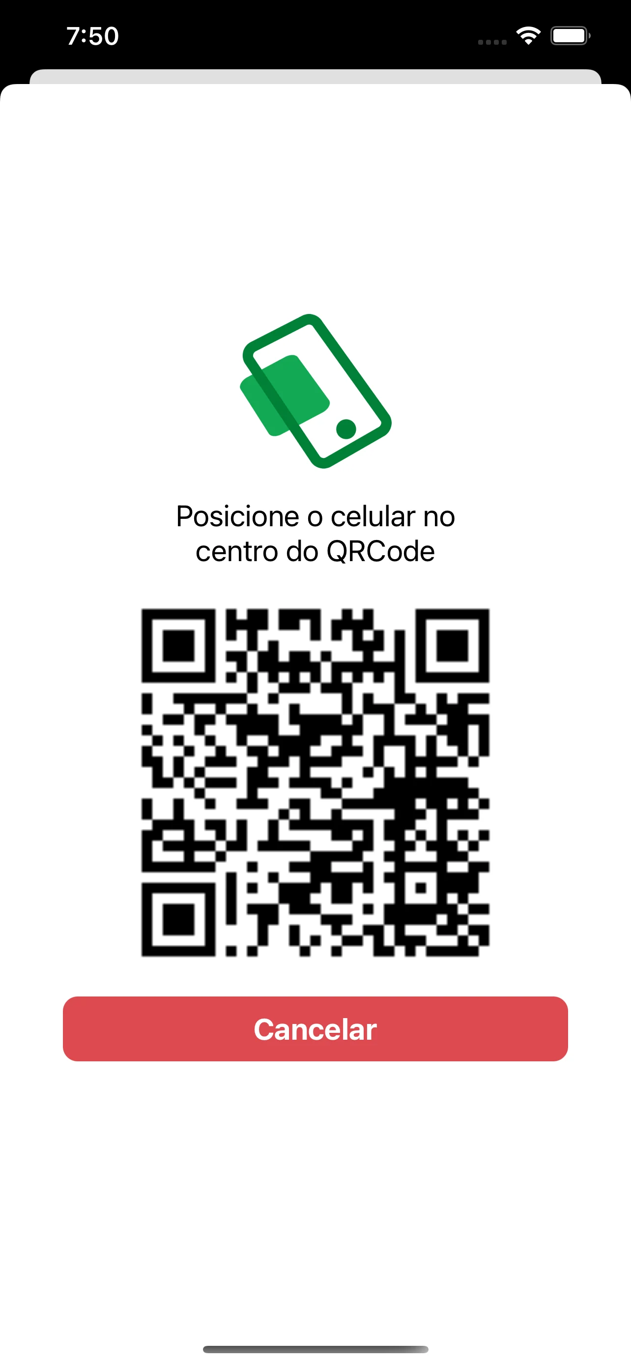 QR Code exibido pelo estabelecimento para o saque